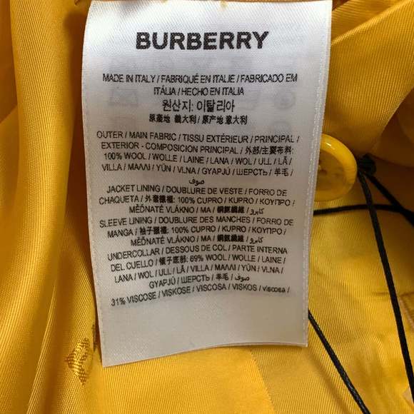 BURBERRY SS23 Yellow Wool Double Breasted Peak Lapel Single Snap Suit - Picture 10 of 15